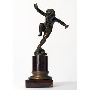 Balance Act, Otto Geyer, 19th Century Bronze Sculpture On Marble Base