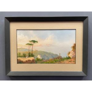 View Of The Neapolitan Hills, Mid-19th Century, Gouache On Paper