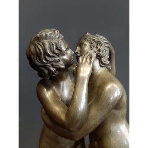19th-century Bronze Sculpture, Cupid And Psyche