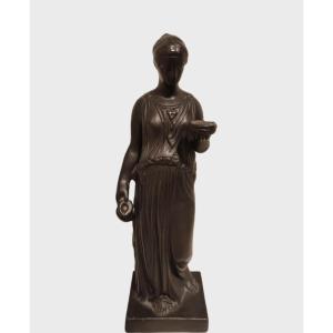 19th Century,black Terracotta Hebe, After Thorvaldsen, Denmark, Hjorth 