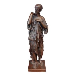 Diana Of Gabii, 19th Century Bronze, Classic Reproduction From The F. Barbedienne Foundry