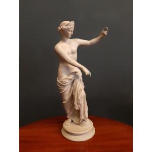 Aphrodite With A Pearl, Terracotta, After The "venus Of Capua", Mid 19th Century
