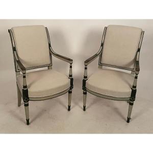 Pair Of 18th Century French Consulat Chairs