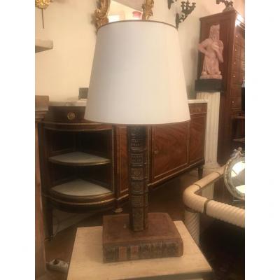 Original Librarian Lamp. Period 1900 And Leather.