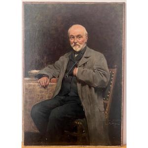French School, 19th Century - Portrait Of A Man Signed S.mege 1881