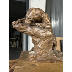 19th Century Terracotta Sculpture, Signed 