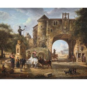 Jean-louis De Marne (1752-1829) - Village Scene