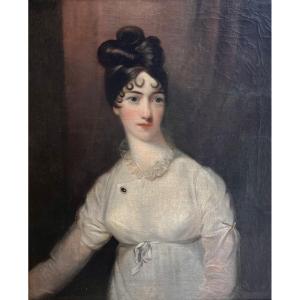 Portrait English Lady Entourage Of Sir Thomas Lawrence