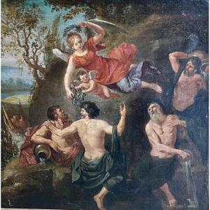 Antique Painting - Mythological Or Allegorical Scene - 17th/18th Century