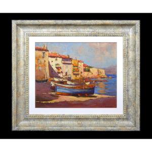 Painting Depicting La Ponche In Saint-tropez By Tony Cardella