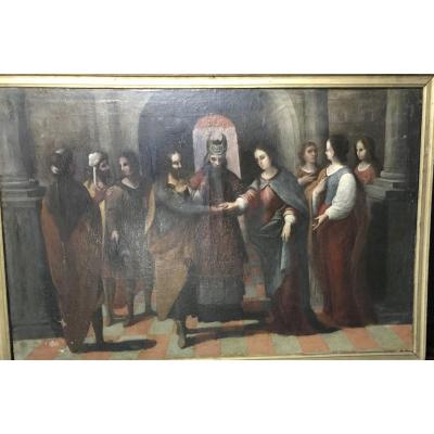 Important Painting XVII Eme The Marriage Of Mary