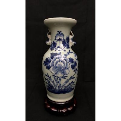 Fô Dogs Vase With Collar And Peonies Decor China
