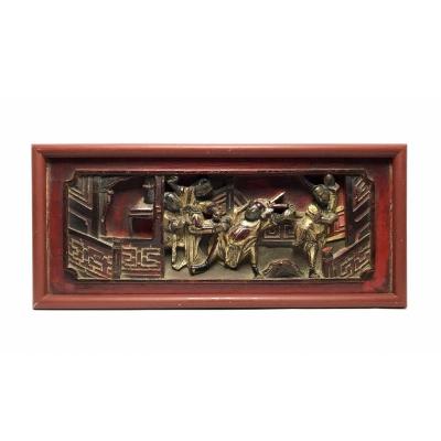 Nineteenth China Carved Wood Panel