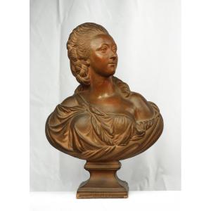 According To Augustin Pajou, Terracotta Bust Of The Nineteenth Century Representing The Portrait Of The Countess Du Barry