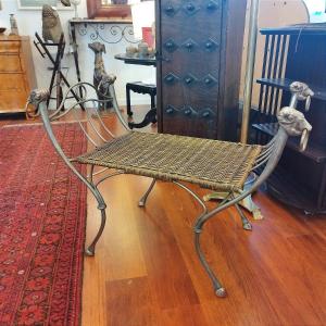 Large Metal Curule Seat