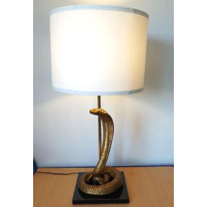 Large Gold Metal Cobra Lamp Base
