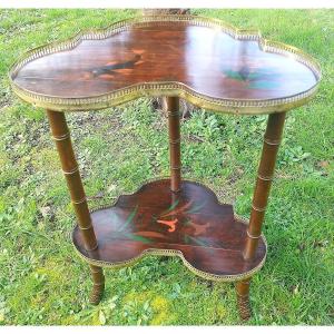 Small Faux Bamboo Table With Two Tiers, Late 19th Century