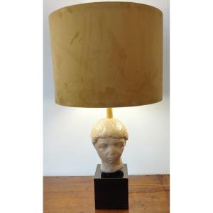 Large Lamp With Roman Child's Head, 1970s