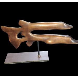 ‘pike Bench’ In Bronze By Claude Lhoste