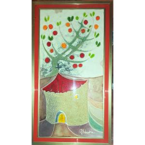 Gilbert Valentin Ceramic Painting, Small House