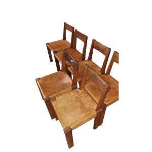 6 Pierre Chapo Chairs, Model S24 