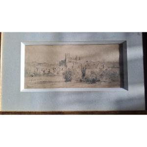 Orientalist Pencil Drawing By The Artist Fabius Brest