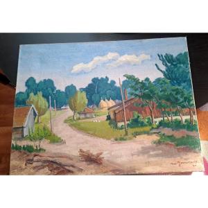 Painting Signed Maurice Journaux. Oil On Canvas, 20th Century.