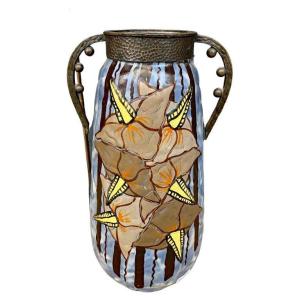 Louis Dage, Art Deco Glazed Ceramic Vase, Eugène Val Mount, Signed And Dated 34
