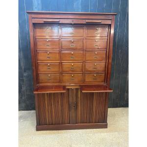 Mahogany Shuttered Storage Cabinet, Circa 1900