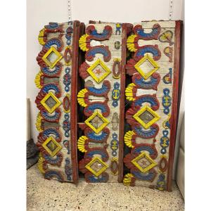 Fairground Art, Set Of 8 Old Panels (probably) From Carousel Circa 1930