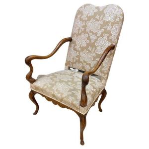 Original Flemish Armchair In Elm, Eighteenth Time