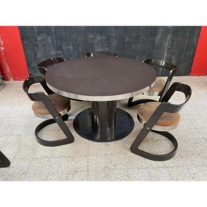 Willy Rizzo, Table And Chairs, Sabot Edition, Italy Circa 1960