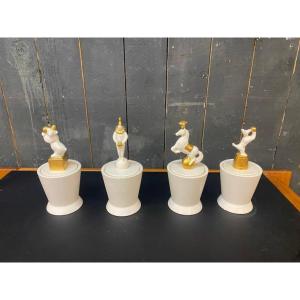 Jean Boggio (1963) Suite Of 4 Covered Pots On The Theme Of The Circus Edition Les Héritiers France