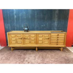 Guillerme And Chambron, Important Enfide In Oak (260 Cm) Edition Your House Circa 1970