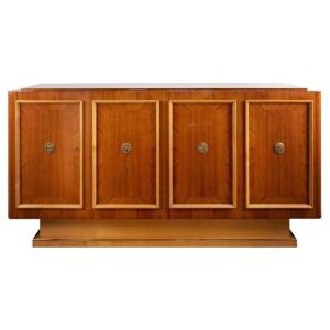 Elegant Art Deco Sideboard In Rosewood, Sycamore And Bronze Circa 1930