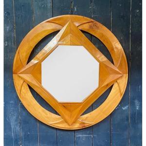 Vincent Gonzalez (1928-2019) Large Mirror In Cherry, Cica 1960/1970