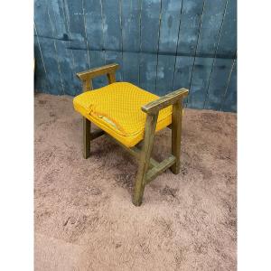 Guillerme Et Chambron , Tabouret Chêne, Circa 1970, Edition Votre Maison