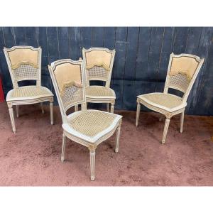 Set Of Four Elegant Louis XVI Style Chairs, Circa 1950