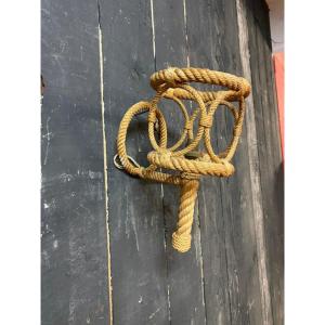 Audoux- Minet, Rope Wall Lamp, Circa 1950/1960