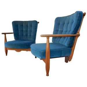 Guillerme Et Chambron, Two-seater Corner Bench, Vos Maison Edition Circa 1960/1970