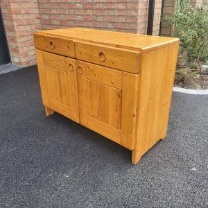 Les Arcs, Small Pine Buffet Circa 1950/1960 Attributed To Charlotte Perriand