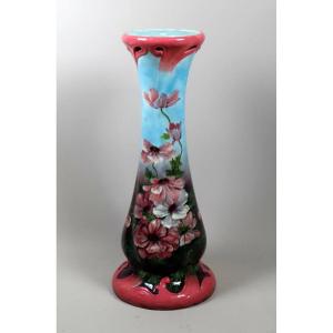 Delphin Massier (1836-1907) Ceramic Column Circa 1900, Signed