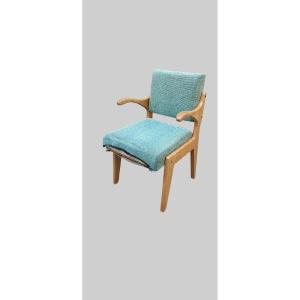 Guillerme Et Chambron, Bridge "marius" In Oak, Edition Votre Maison Circa 1950/1960