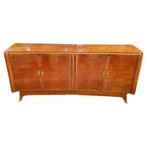 Art Deco Sideboard In Amboyna Burl In The Style Of Maurice Rinck Circa 1930