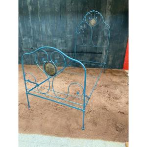 Old Religious Congregation Bed In Wrought Iron Circa 1900