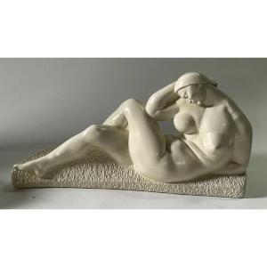 Ivan Mestrovic (1883-1962) After, Pensive Woman Sculptureart Deco In Plaster 1927