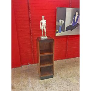 Art Deco Column/bookcase In Mahogany And Macassar Circa 1930