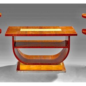 Art Deco Rosewood And Maple Gueridon, Circa 1930