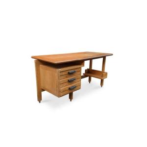 Guillerme Et Chambron, Oak Desk Edition Votre Maison Circa 1970