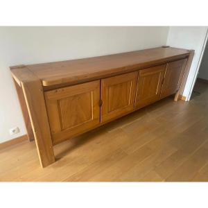 Maison Regain, Large Sideboard (275cm) In Solid Elm, Circa 1960/1970